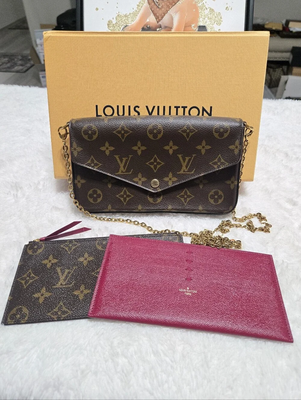🔥 Louis Vuitton Monogram Felicie Pochette Full Set 🔥